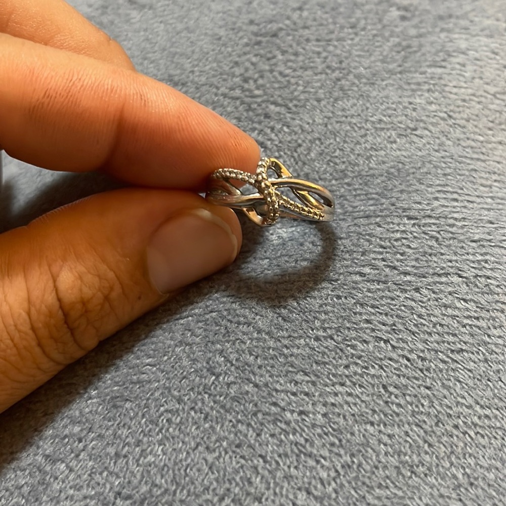 Diamond silver ring 925